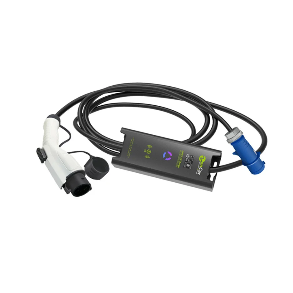 
Зарядное устройство Zencar для электромобилей, 32 А, 7 кВт, уровень 2, тип 1, быстрая зарядка, автомобильная зарядка с синей вилкой Cee 