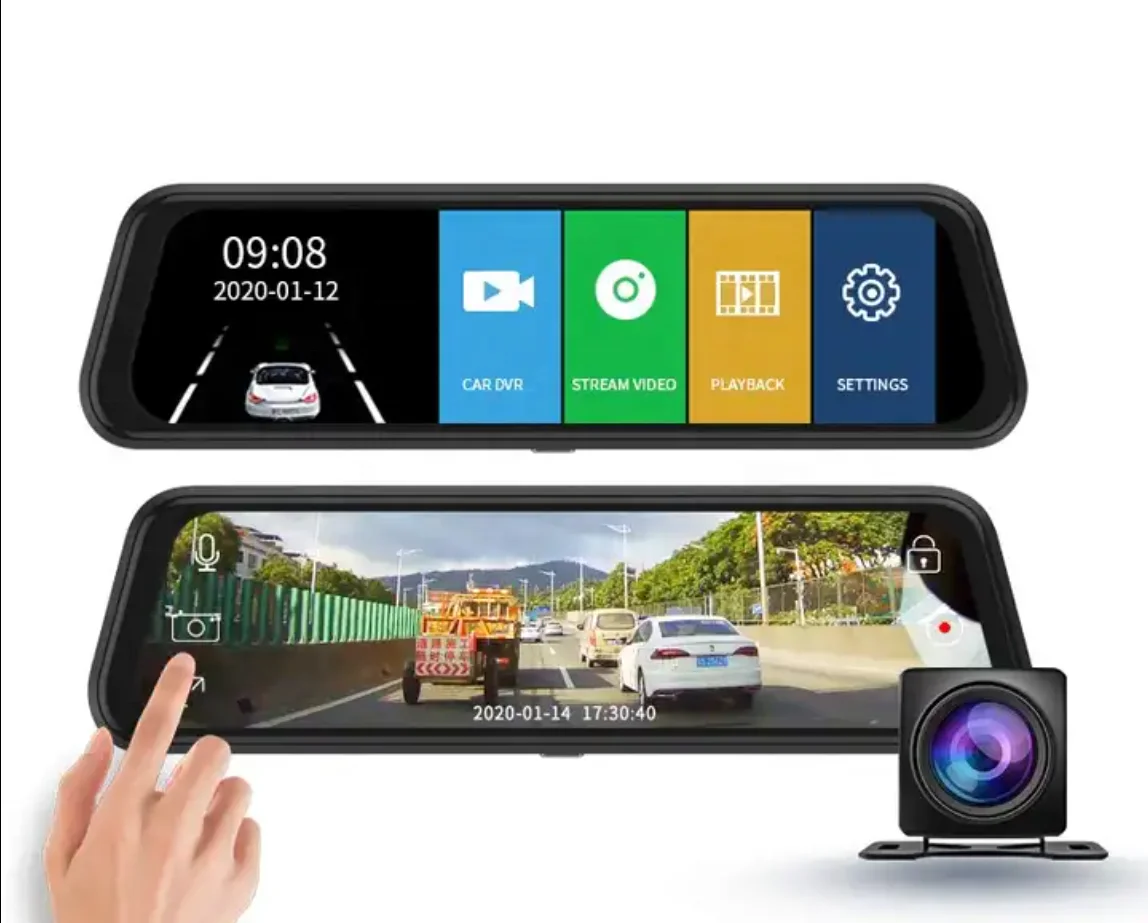 Лидер продаж оптовая продажа 1080p видеорегистратор 2.5D изогнутое зеркало Автомобильный с камерой заднего вида потоковый автомобильный черный ящик