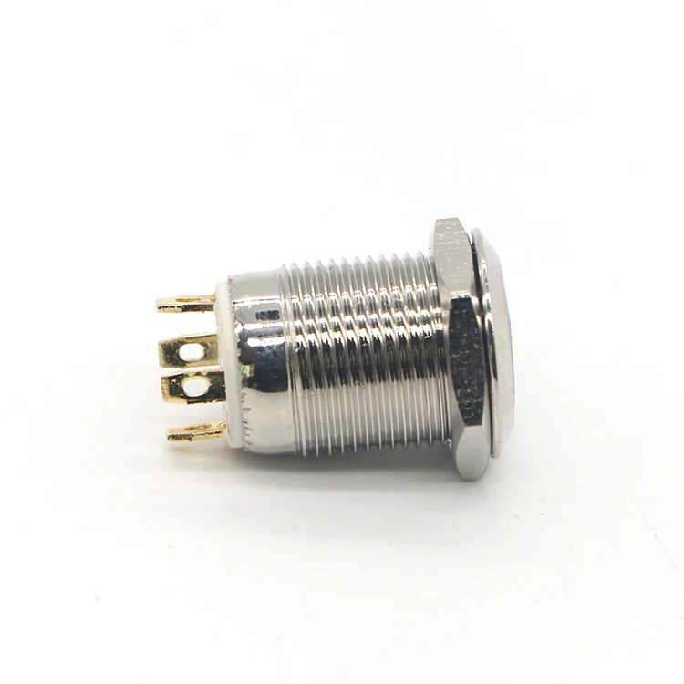 self-locking Metal Switch With power lamp led High Round Head Illuminated 12 Volt power lamp led Lights Push Button