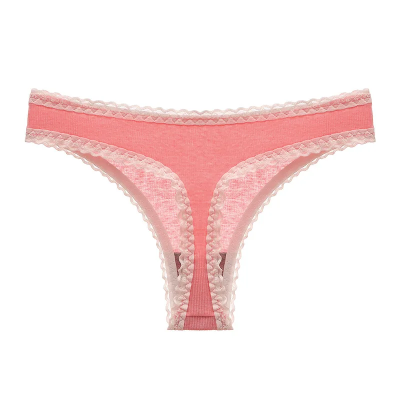 Sexy Ladies Briefs Young Women Pink Lace Underwear Thongs In Stock Wholesale