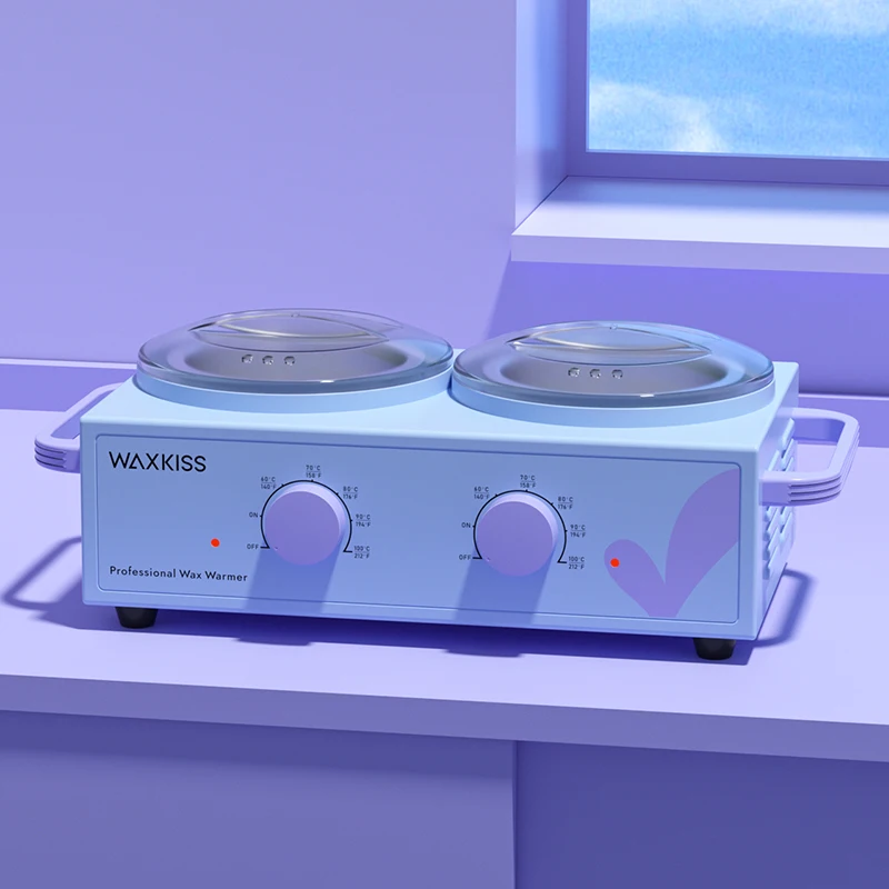 Waxkiss Patent Product 500ml*2 Double Wax Pot Warmer Hair Removal Wholesale Depilatory Wax Melt Heater Machine For Body Wax