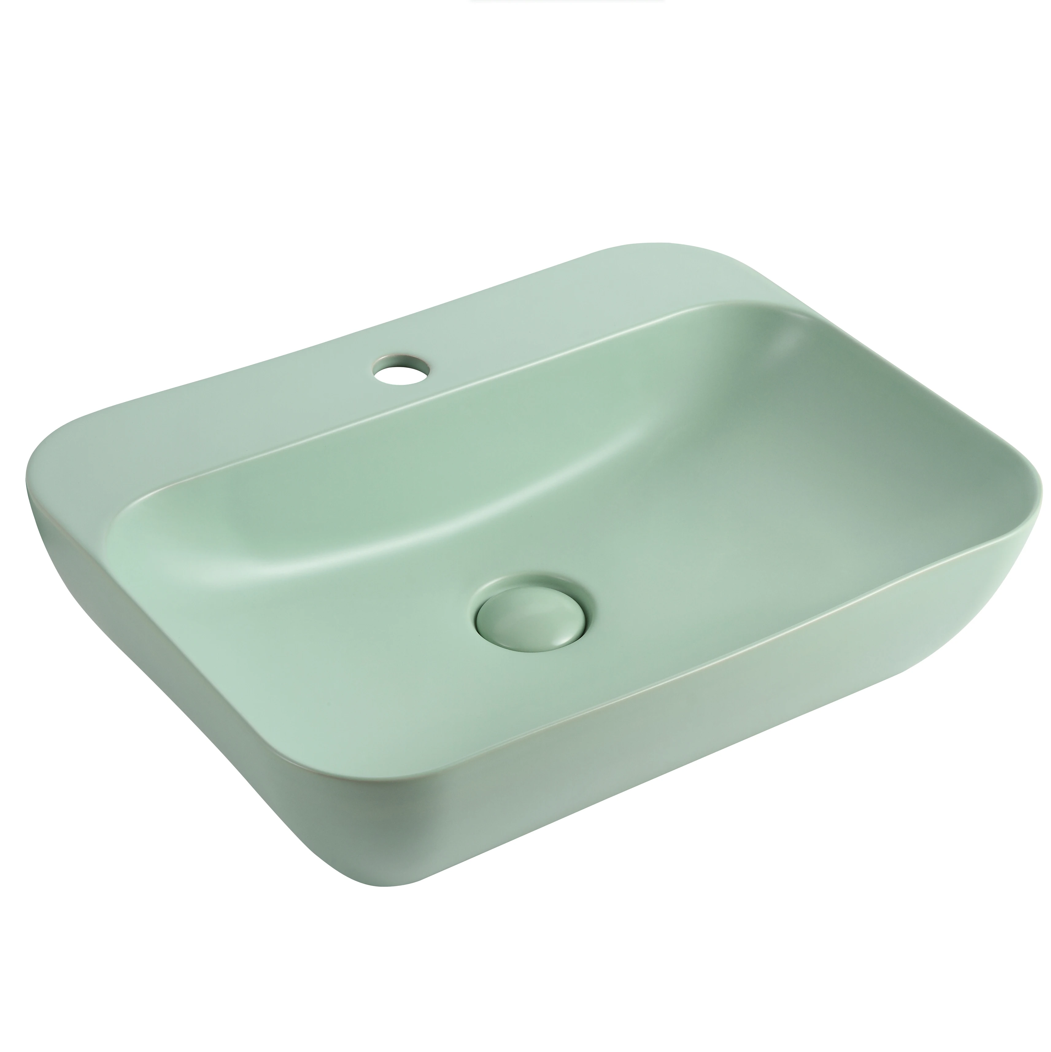 CORONIS creative sanitary ware matte green bathroom rectangle washbasin modern porcelain hand wash art sink