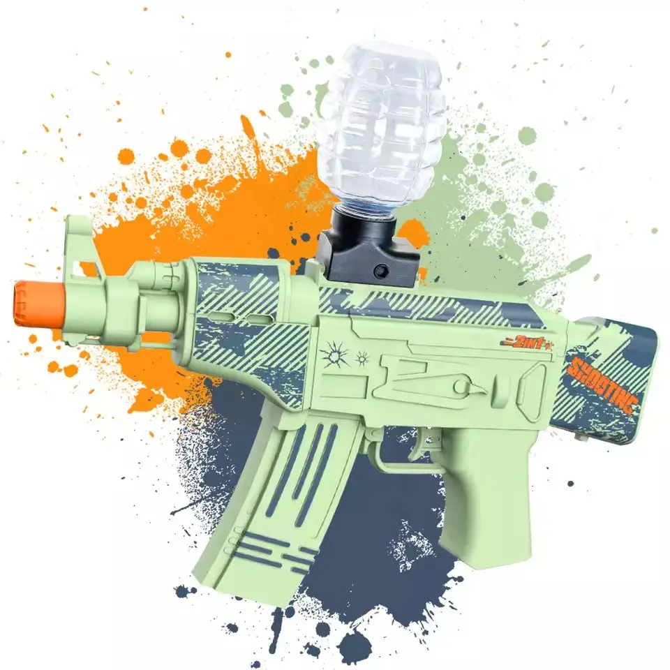 Electric Gel Ball Shockwave Gun Shooting Gun AK47 Automatic Rifle Simulation Gun Toy Rechargeable