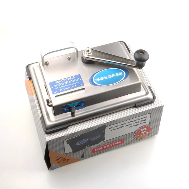 Silver Black Hand Metal Cigarette 8 mm Push and Pull the Smoke Detector Manual Stainless Steel Cigarette-rolling Machine