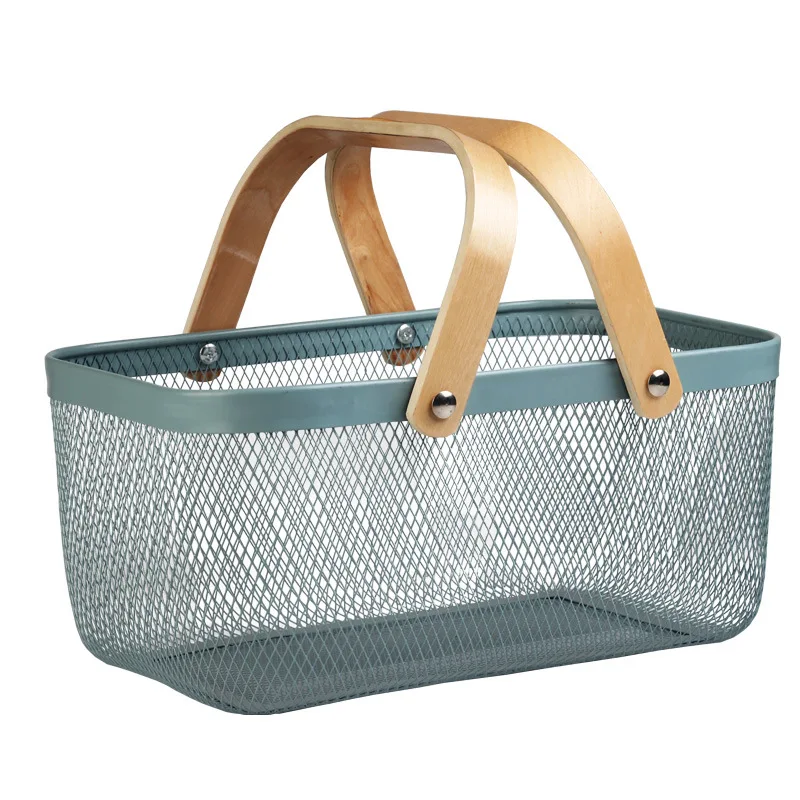 Hot sell Nordic iron storage basket rishato wire mesh storage basket