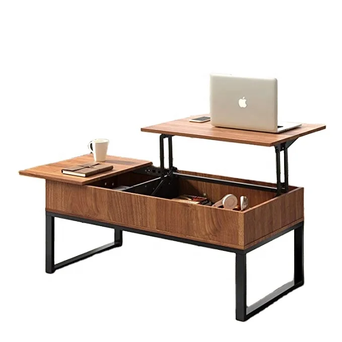 
Лидер продаж на Amazon, Многофункциональный Складной подъемный современный журнальный столик для хранения из дерева с шкафом для хранения для гостиной 