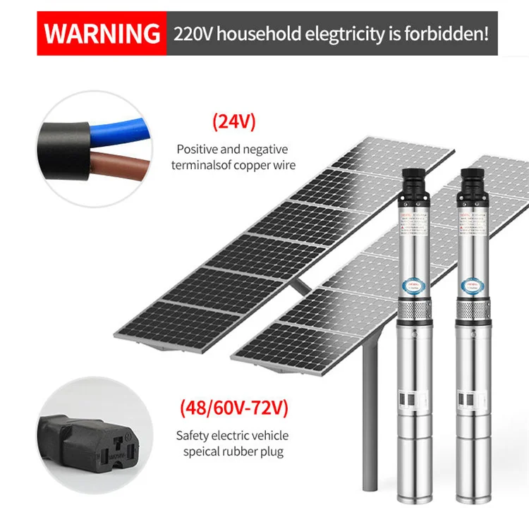 Zheming Car Washing 48 Volt Dc Motor Solar Submersible Pump For Water Agriculture In Large Flow