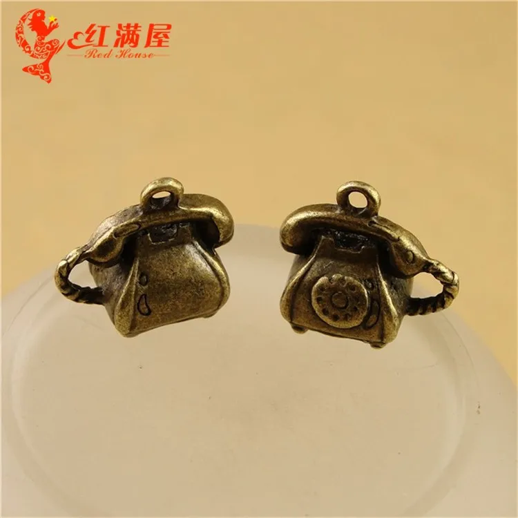 geqiao A1773 Antique 2.6g retro telephone set handmade DIY accessories wholesale 60 pieces/bag