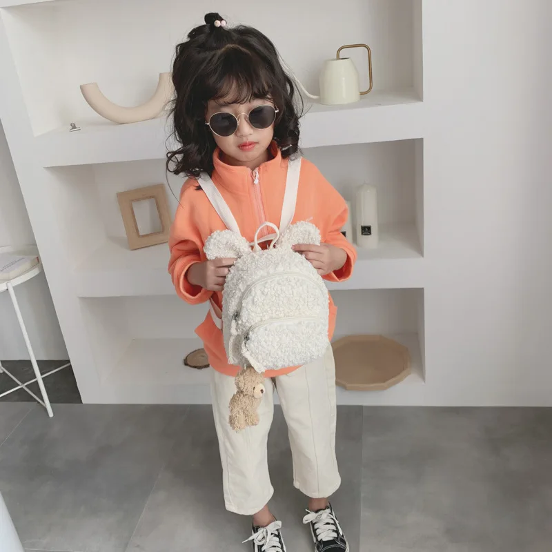 Cute Baby Backpack Bag Plush Rabbit Infant School Bag Kids Backpacks Kindergarten Multifunctional Children Messenger Bags