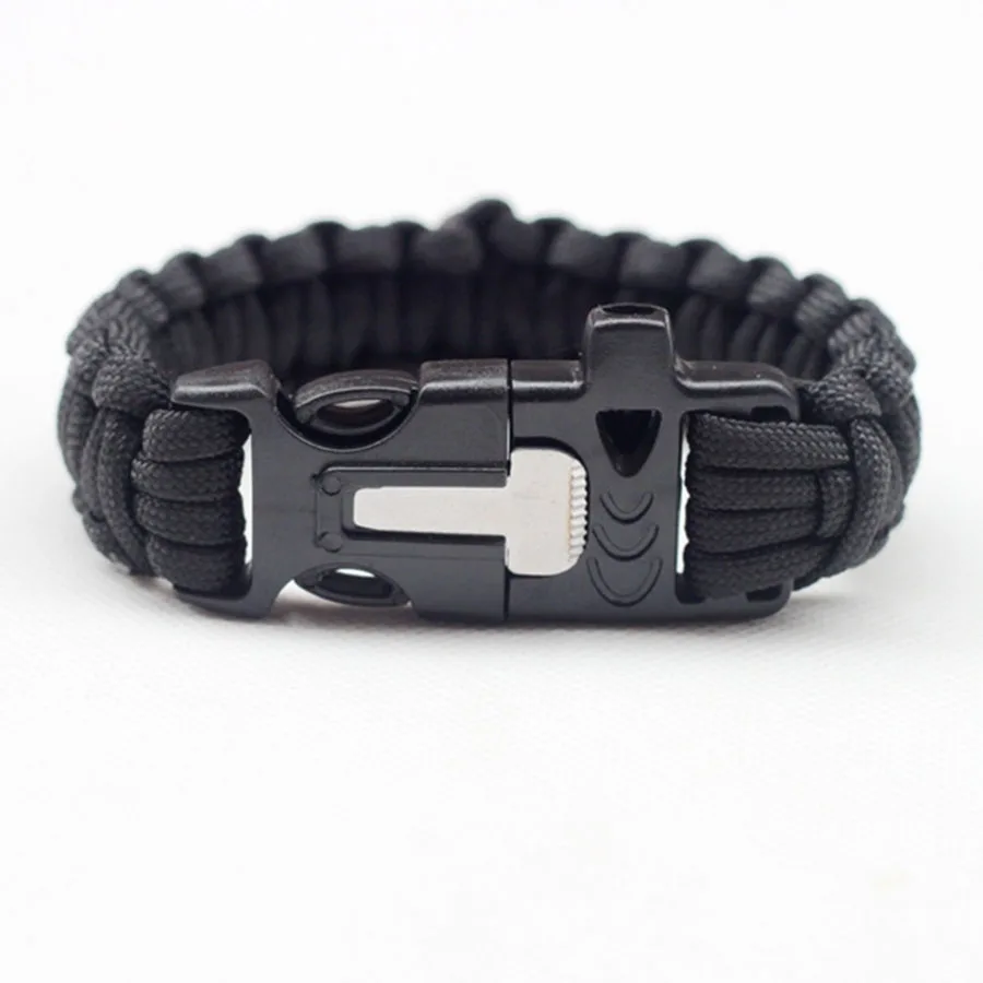 Outdoor Hiking Camping Customized logo 550  Paracord Fire Starter Bracelet