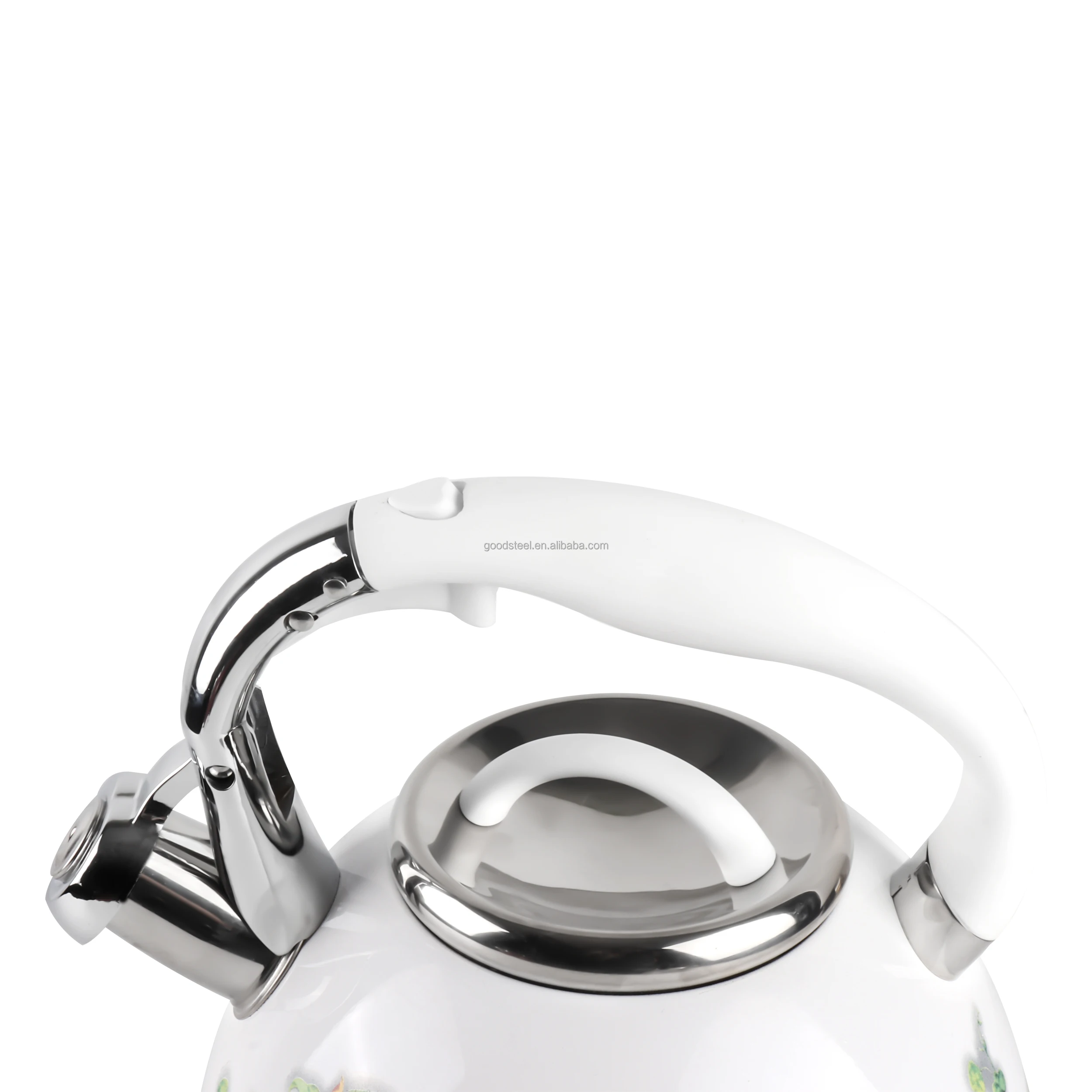 3.0L Unique Stainless Steel Whistling Tea Kettle with Classic Flower Decal for Hotels and Water Usage