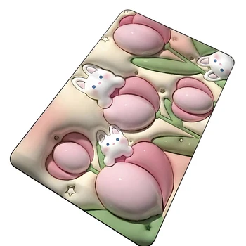 SHENGDE Funny Floral 3d Digital Print Effect Series Printer Diatomite Soft Absorment Foam Bathroom Set Rug Bath Mat