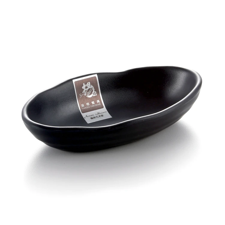 Japanese Design Black Melamine Serving Dishes High Quality Plastic Plates