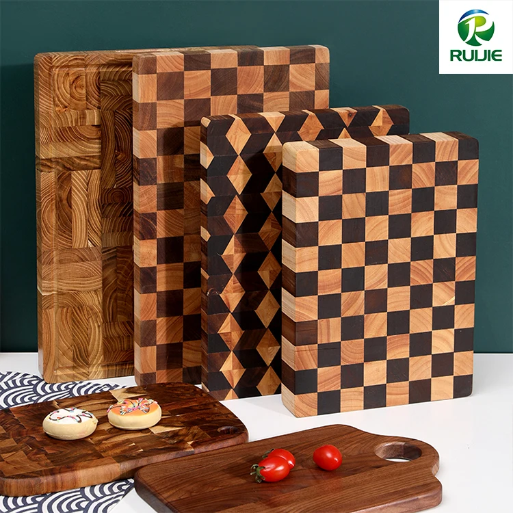 Natural Wood Cutting Board with Handle Wooden Kitchen Chopping Board Thick Dishwasher Safe for Meat Cheese Vegetables Fruits