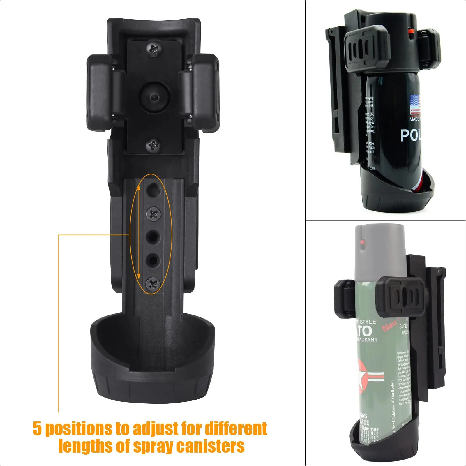 Tactical Baton Pepper Spray Holster 360 Degree Rotation Molle Belt Carry Anti-robbery Quick Release Universal Spray Baton Case