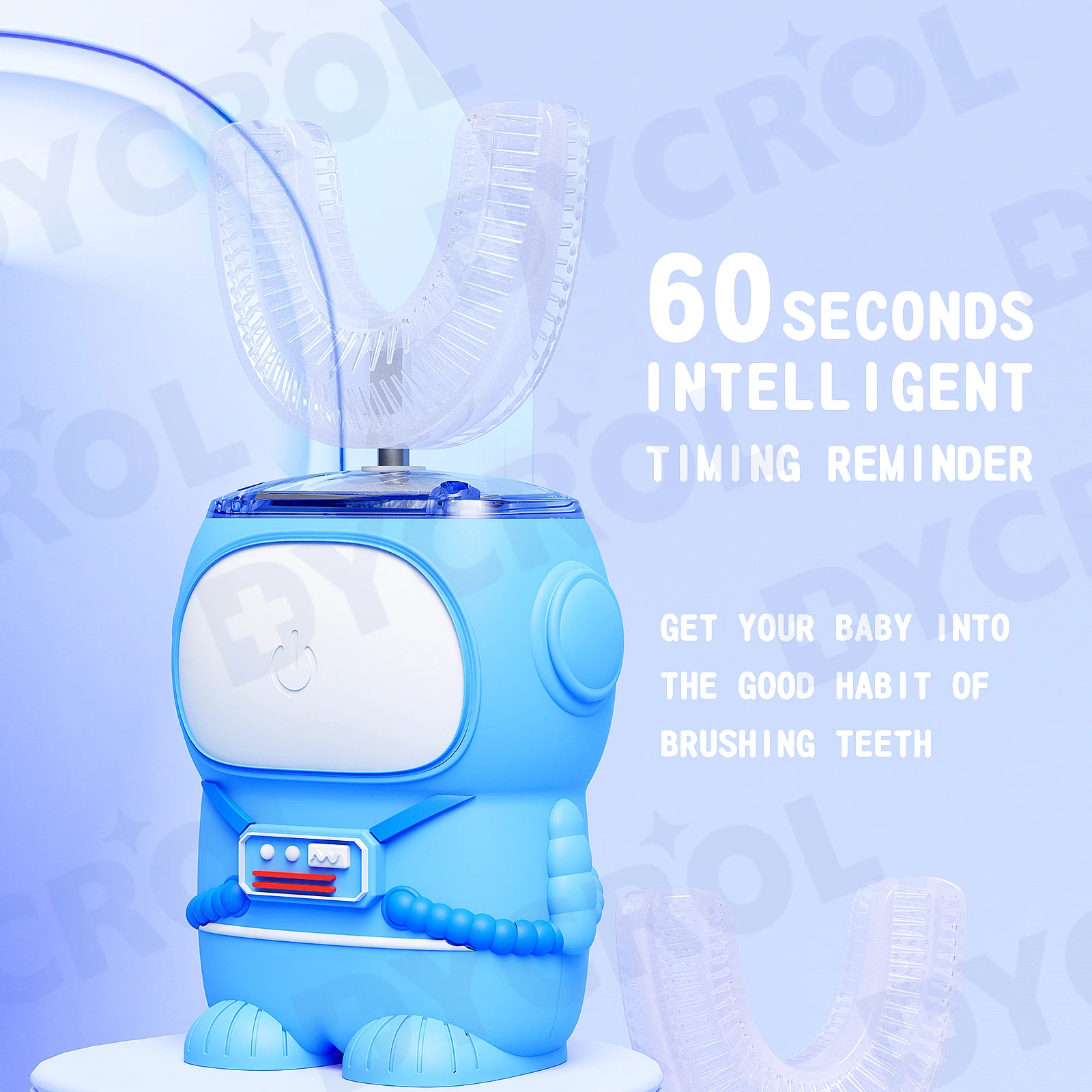 DYCROL U3 model children smart toothbrush u shaped electric toothbrush kids sonic toothbrush