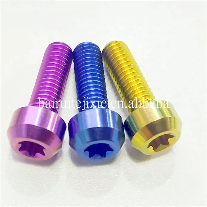 Ti-болты титановые M6 M10 Torx Конические Винты для мотоцикла GR5 модельные болты с головкой чашки