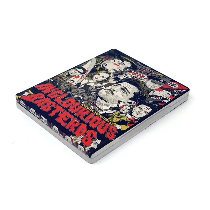 Wholesale rectangular standard metal custom printing DVD CD tin box with plastic intray