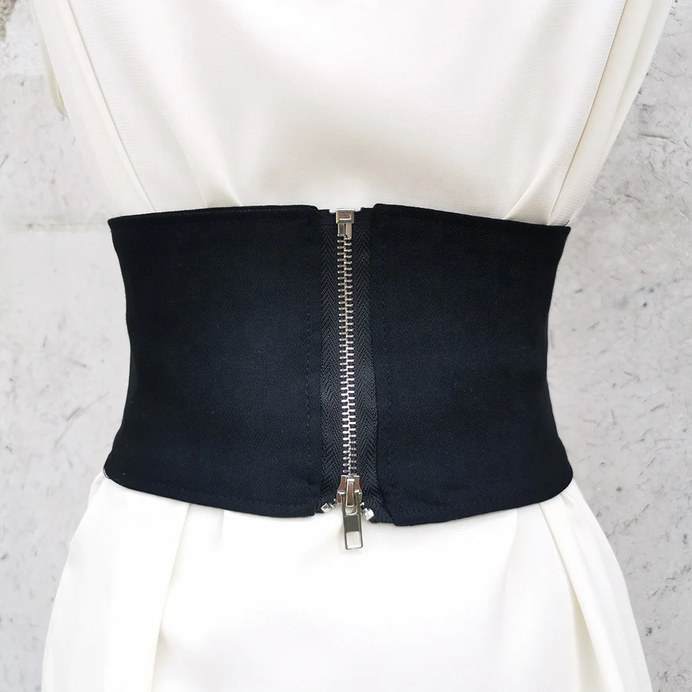 Straps Knotted Bow Wide Belts Corset Black White Elastic Women Waist Belts Ladies Waistband for Dress
