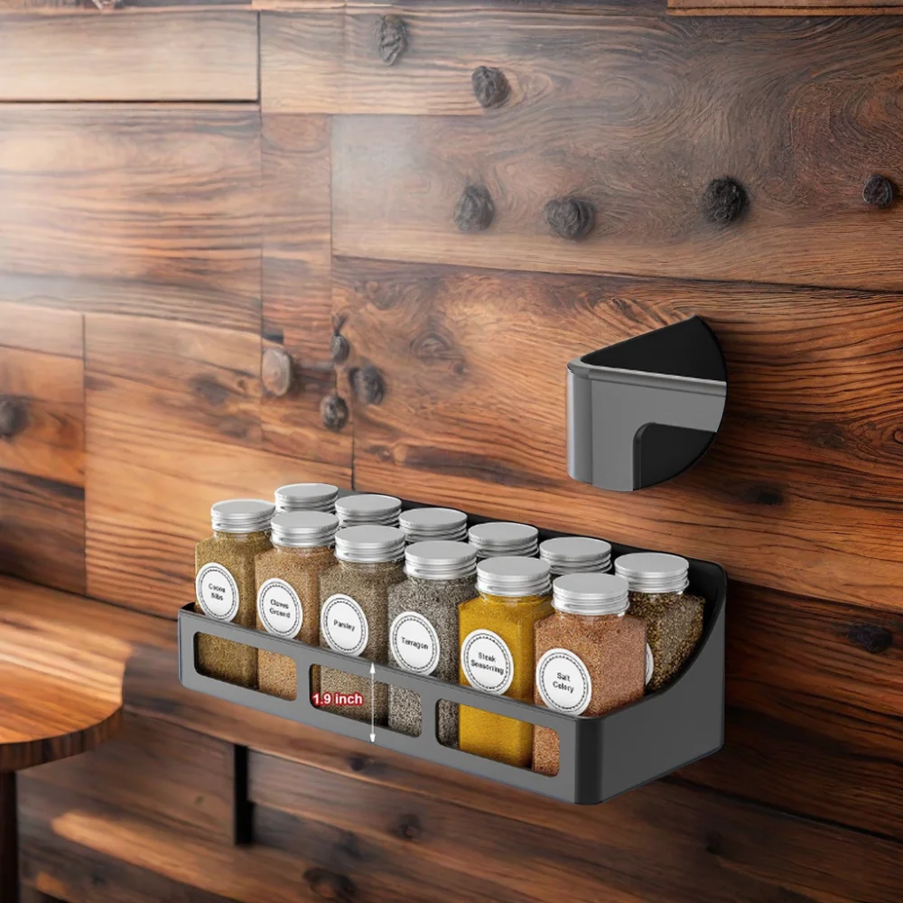 Magnetic Spice Rack for Refrigerator 4 Pack Magnetic Shelf Strong Magnetic Fridge Organizer For Kitchen Organization And Storage