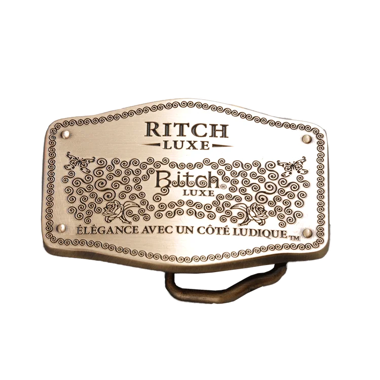 2024 New Products Factory Manufacturers Metal Brass Color Custom Name Belt Buckles Western Style Stainless Steel Belt Buckle