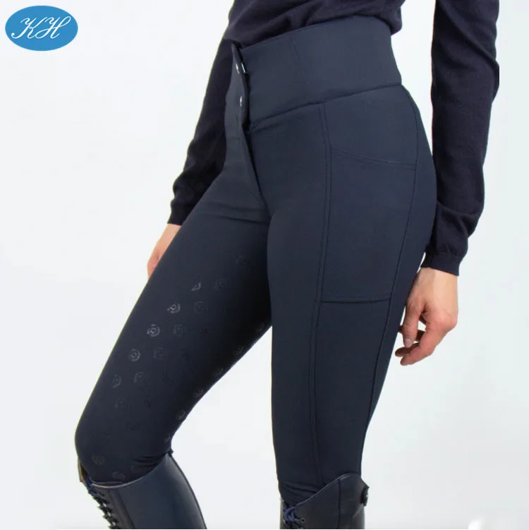 Factory price custom warm soft horse riding leggings full seat equestrian ladies breeches for winter