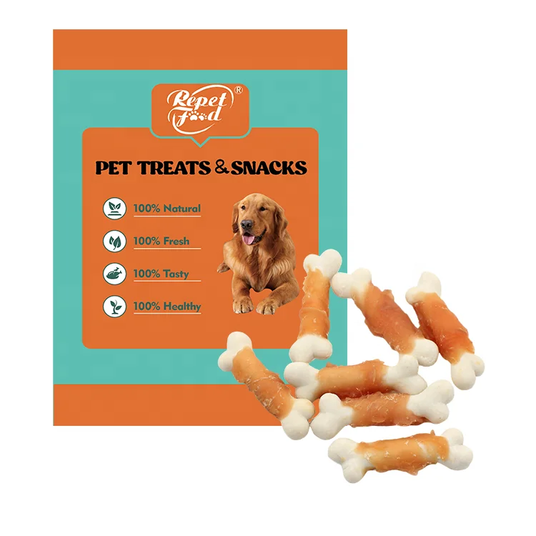 Soft Rawhide Free Dog Chew Bone Chicken Wraps Calcium Bone