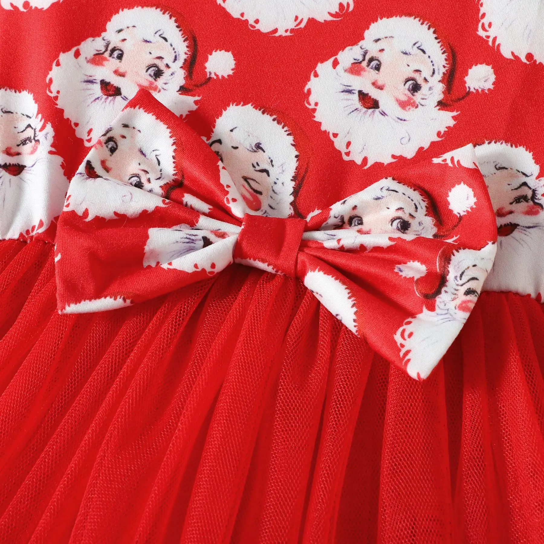 Xmas Baby Girls Dress Santa Claus Red Mesh Skirt Tutu Dress Princess Outfits Christmas Dress for Children