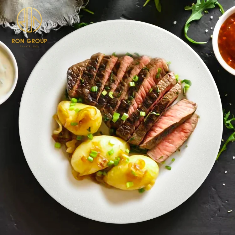 Hot selling unique matte white color frosted triangular shape dinner charger plate for steak pasta sushi ceramic narrow plate