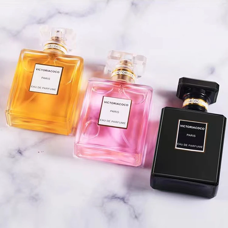 
Chinese Direct Supply 50ml Empty Clear Frosted Victoria Secret Glass Cosmetic Premium Spray Perfume Bottle for Makeup Parfume 