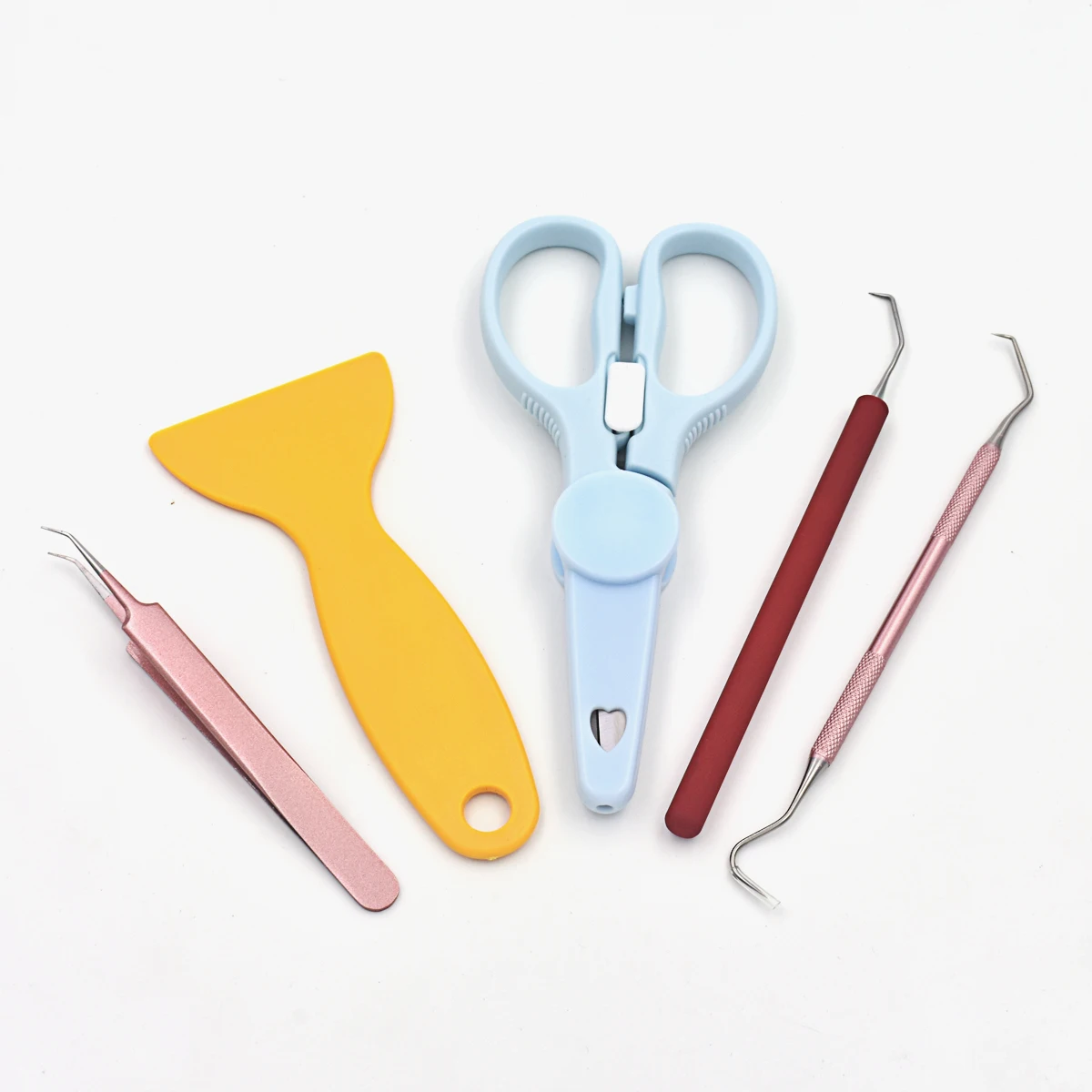 5 In 1 Stainless steel  Craft Vinyl Weeding Tools Set With Squeegee Scissor Tweezers Tool kit