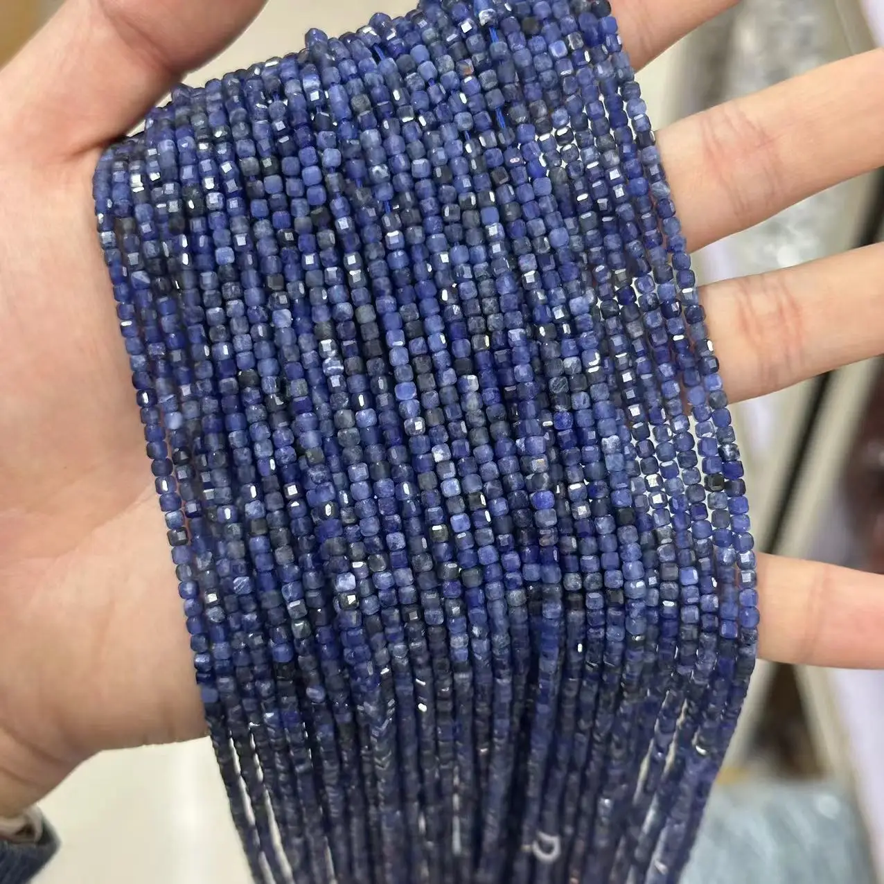 2.5mm Natural Stone Beads Faceted Colorful Crystal Rhodochrosite candy Square Beads For Jewelry Making Diy Bracelets Accessor