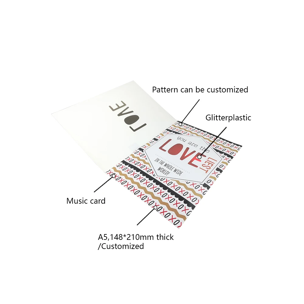 2022 popular voice record music greeting card birthday gift cards with full 4C color printing