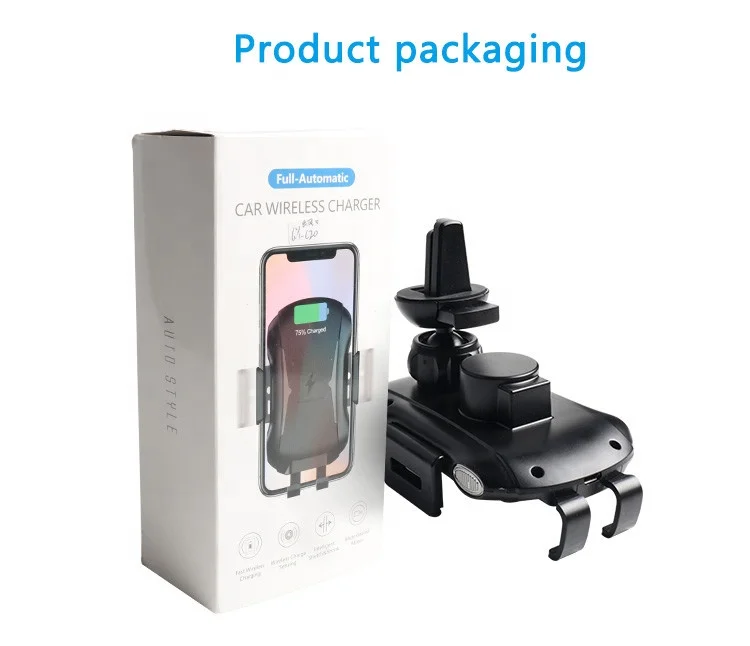 Vnew portable high quality 10W quick charging wireless phone charger infrared sensing car holder