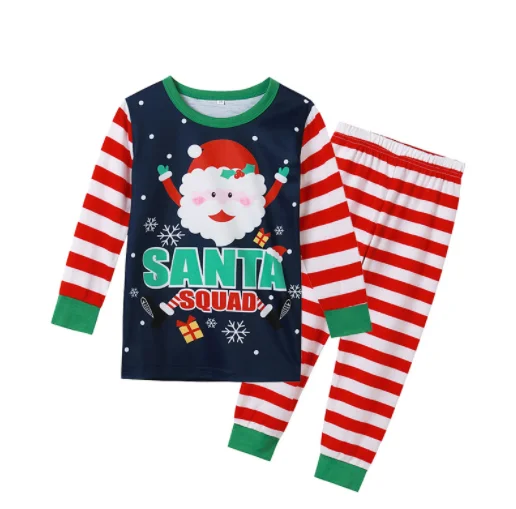 2021 wholesale drop shipping lovely Santa printed family  matching christmas  pajamas sets   family Christmas clothing