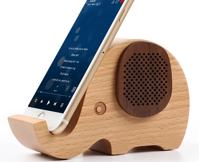 Высокая-конец подарок прекрасный животных Деревянный держатель мобильного телефона динамик