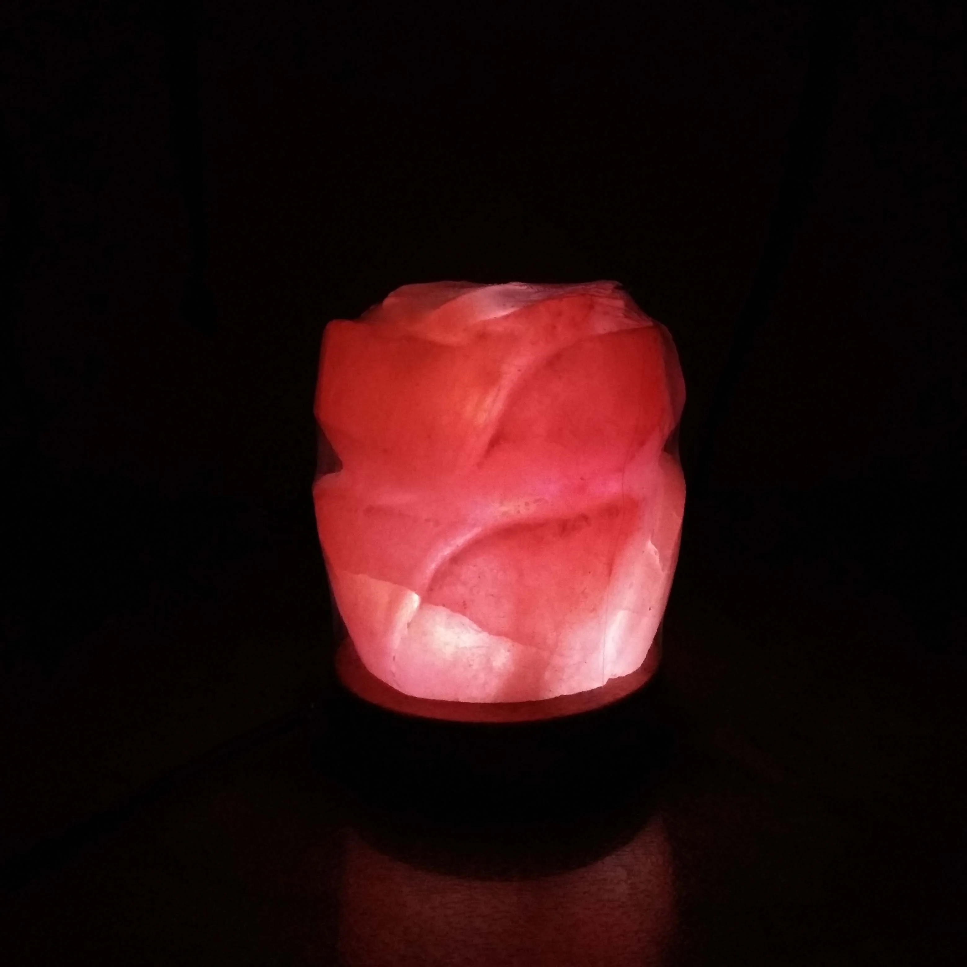 Rose USB Himalayan Crystal Salt Lamp with Wooden Base In Multiple Colors