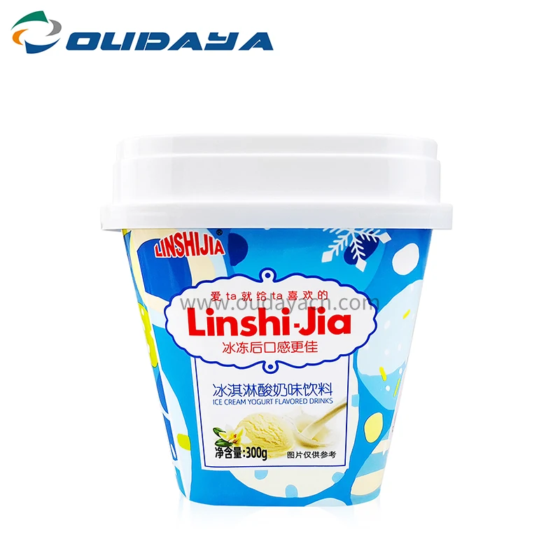Manufacturer food grade plastic ice cream container pp boxes with lid