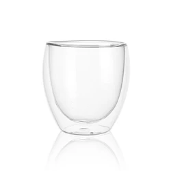 Customize  High Borosilicate Glass Double Wall Coffee Mug For Office