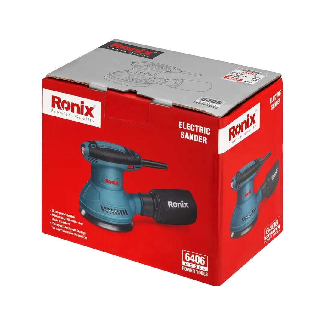 Most Popular Ronix 6406 Orbital Sander Grinder 125mm/5' Sand Polishing Machine 320W Electric Orbital Sander Ronix