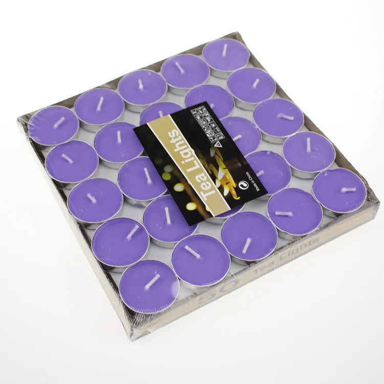 Factory Direct Sale Aromatherapy Tea Candle Smokeless Wedding Birthday Vegetable Wax Tealight Candles multi color