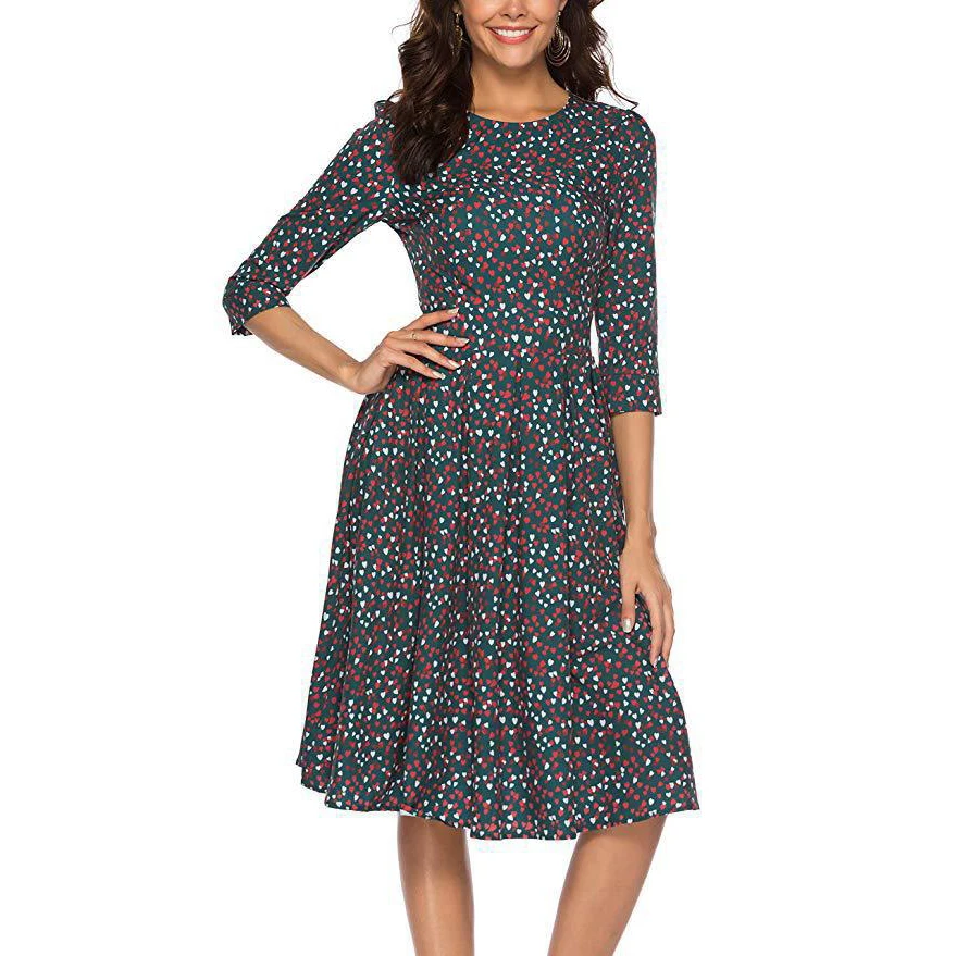 Wholesale Long Sleeve Lady Dress Summer Casual Elegant Floral Sexy Skirt Plus Size Womens Dresses Clothes