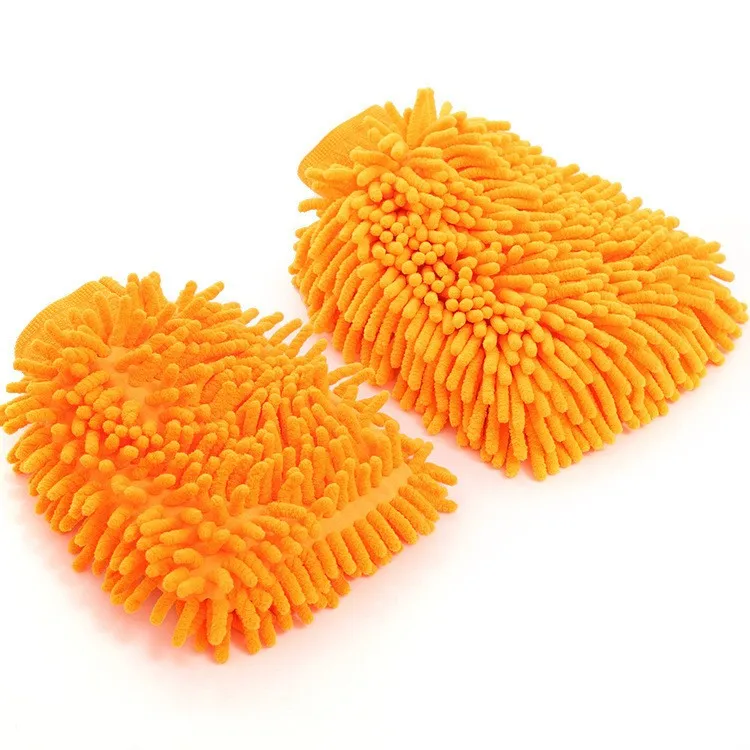 Auto fiber chenille fibre gloves cleaning dusting glove New style car fiber chenille wash mitt Ultrafine