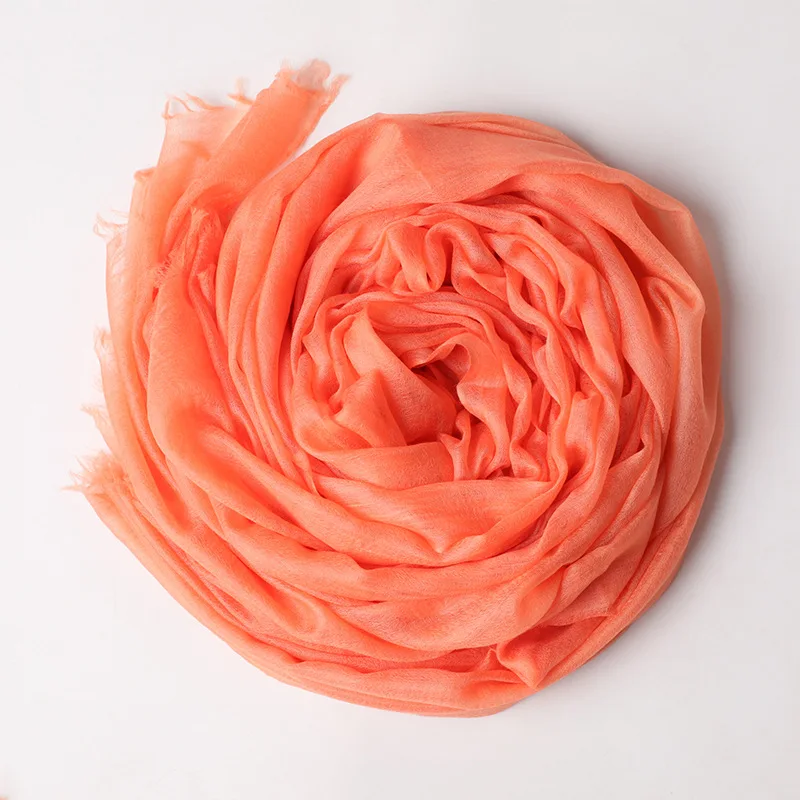 Factory stock thin ring cashmere scarves lady cashmere solid color  travel shawl sunscreen scarves