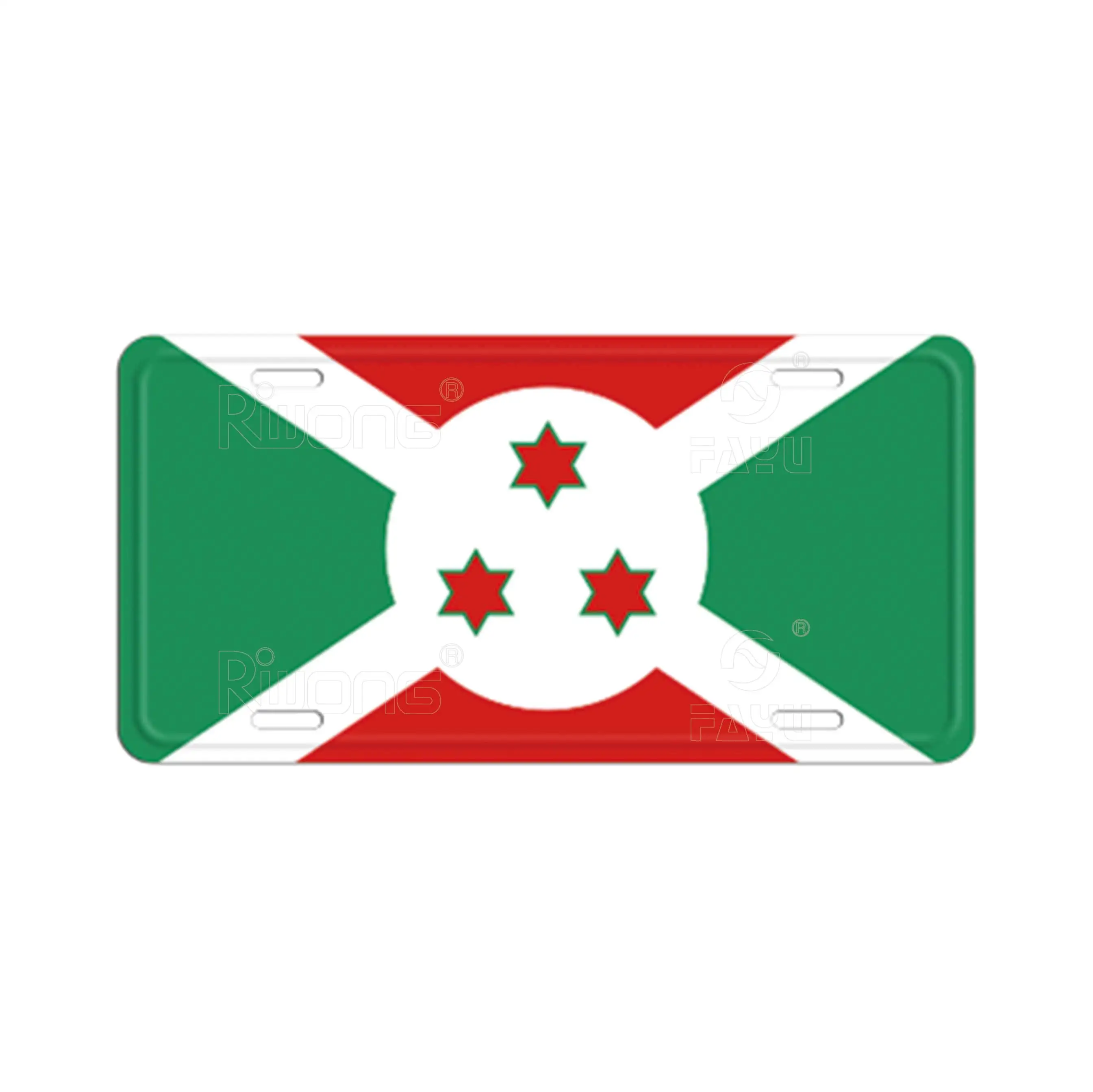 Aluminum license number plate printed with national flag