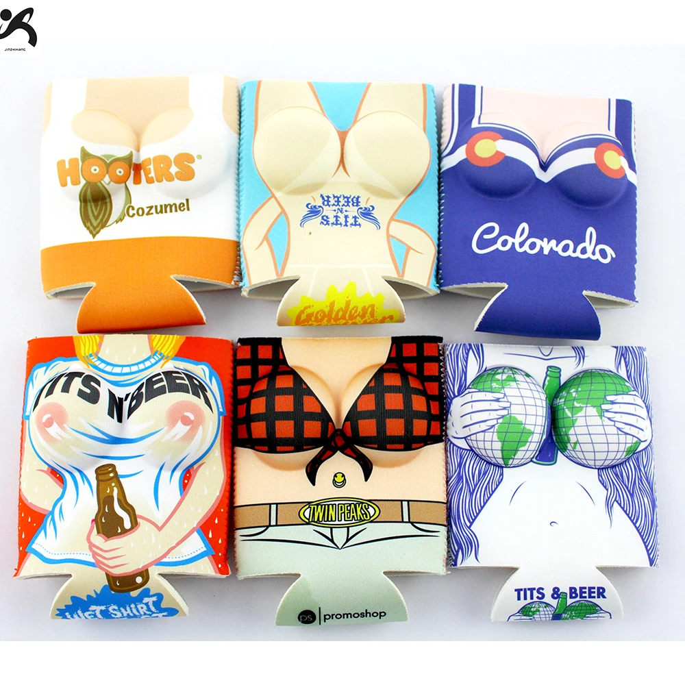 sublimation blank cooler ring bags wedding party insulated drink pu leather neoprene ultra slim line beer can cooler sleeve