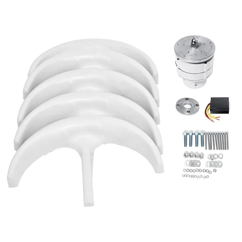 500W 12V Vertical Axis Wind Turbines Windmill Power Charge Generator with Motor Kit 5 Blades Lantern Camping Home Made in China