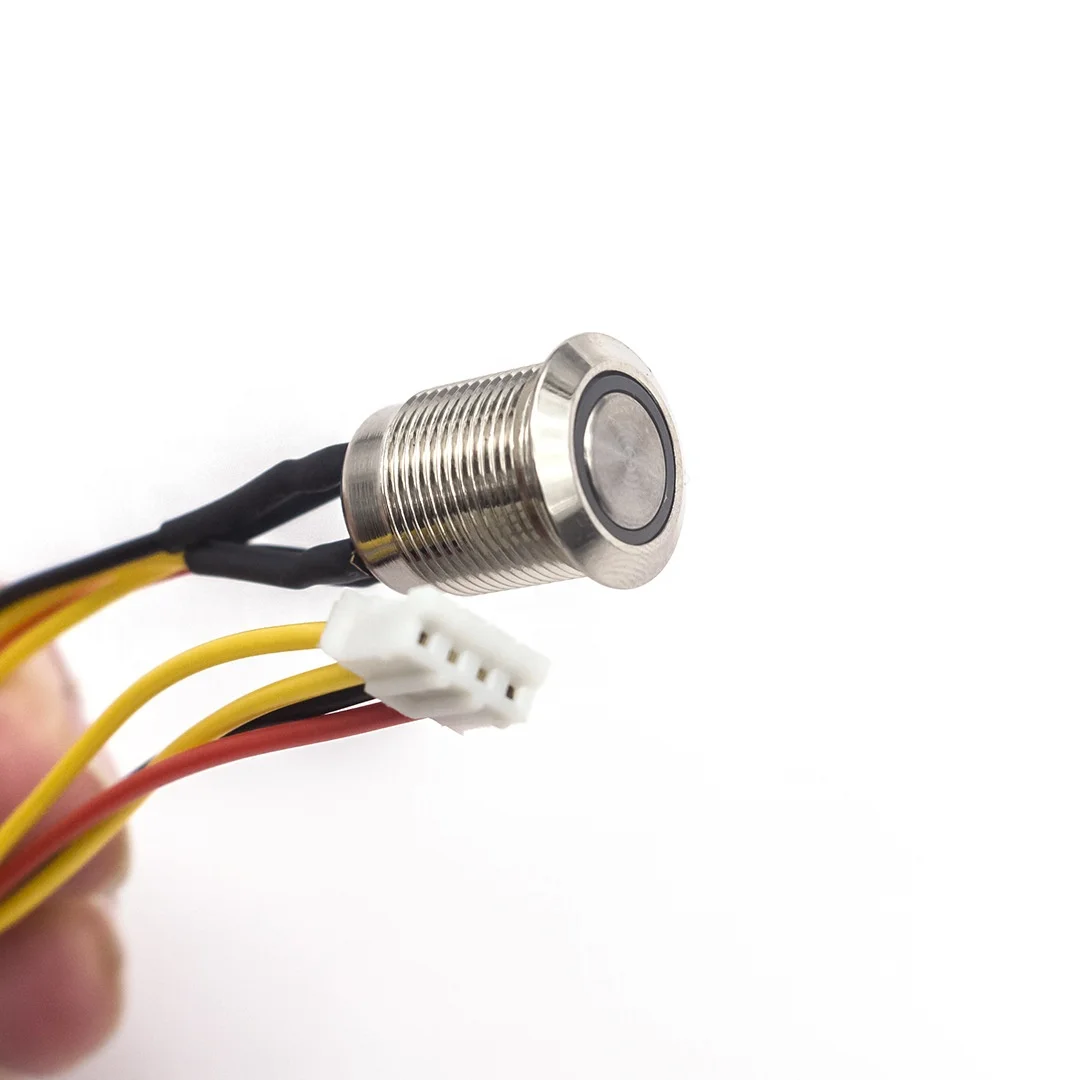 IP68 Waterproof Self Latching 16mm LED Metal Push Button Switch to JST PH2.0 4Pin Connector Switch Cable Harness for Elevator