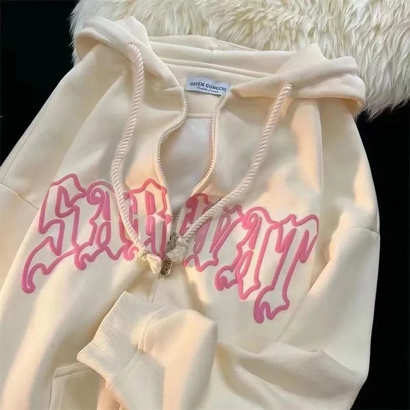 Custom Women Cropped Winter Hoodies Clothes Jumper Oversized Streetwear Jacket Coat Hoodies