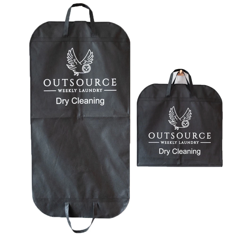 Wholesale Custom Logo dust non woven suit bag fashion travelling foldable dress clothes mens suit cover garment bag
